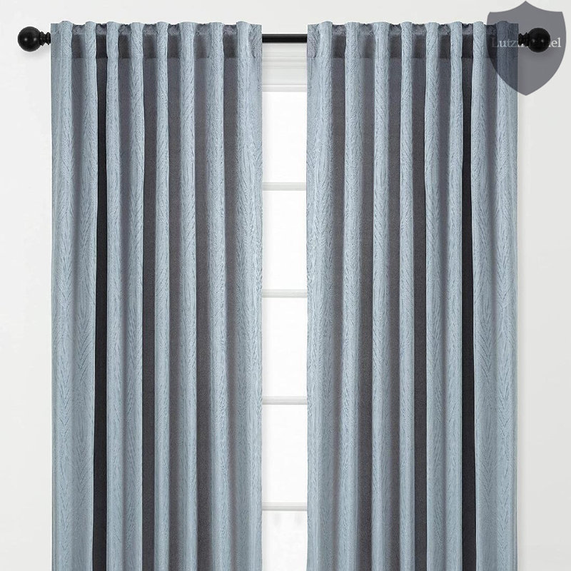 Solid Room Darkening Rod Pocket Single Curtain Panels, 52" W x 84" L, Dusty Blue