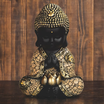 6"H Thai Buddha Anjali Mudra Meditating Figurine