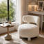 Fauteuil de chambre rembourré avec accoudoirs en tissu Teddy