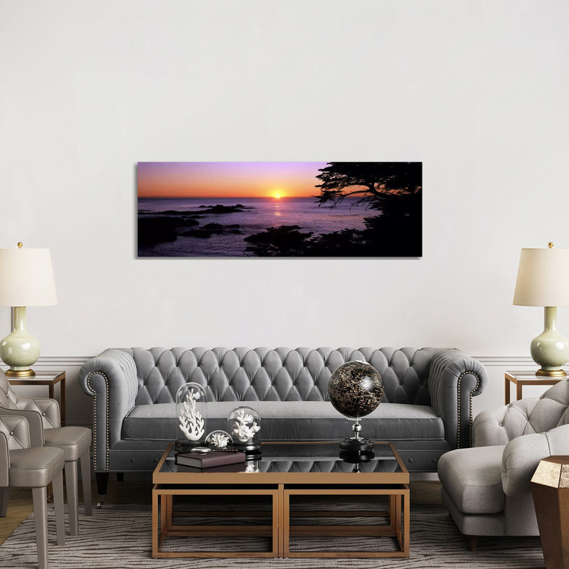 Sunset Over The Sea, Point Lobos State Reserve, Carmel, Monterey County, California, USA by Panoramic Images - Wrapped Canvas Print