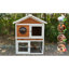 2-Tier Outdoor Rabbit Hutch with Viewing Window and Removable Tray