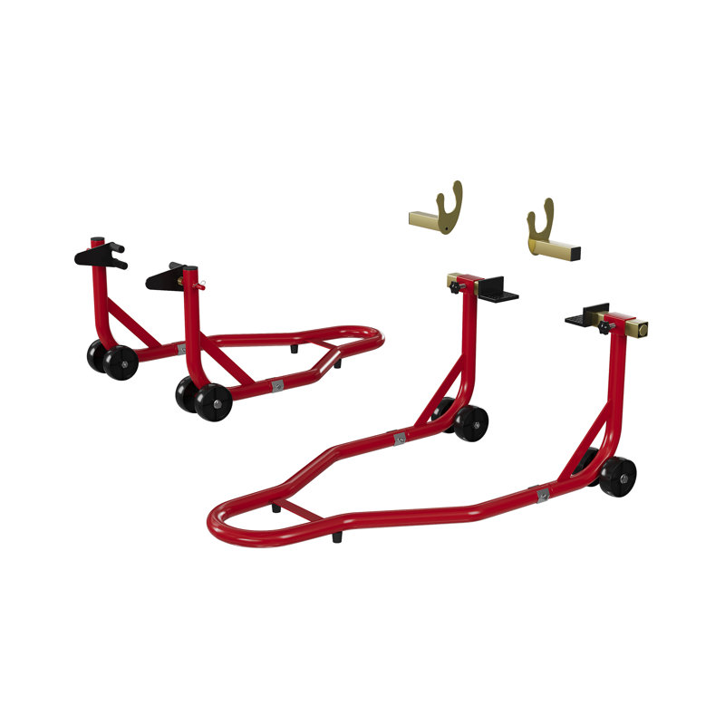 Support de levage pour moto – Capacité de 408 kg (900 lb), bras oscillant réglable en U et L, support d'atelier robuste pour l'entretien et les réparations, avec gants.