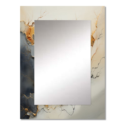 Minimalism River Mountain Wonders - River Unique Wall Mirror, Traditional Mirror, Printed Metal Art