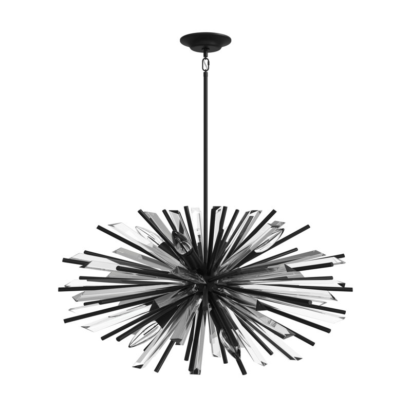 Palisades Ave. Metal And Crystal Chandelier