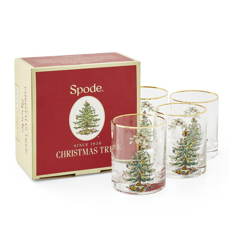 Spode Christmas Tree Dof Glasses 14 Oz