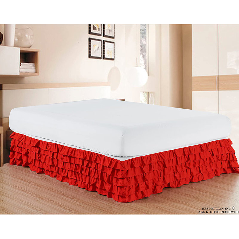 Jupe de lit Comfort, Grand lit, Rouge