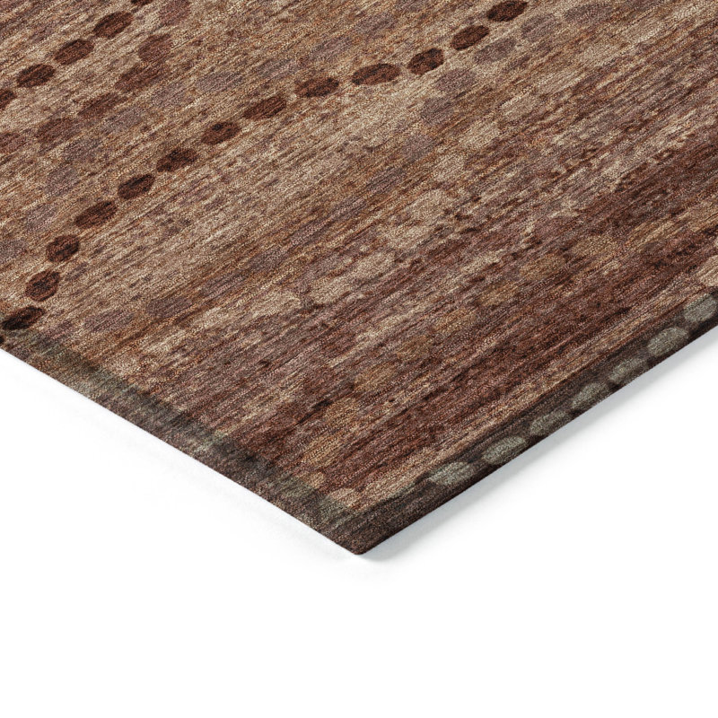 Tapis paprika Xhevrie intérieur / extérieur lavable à la machine, Rectangle 10 pi x 14 pi