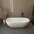 63'' x 29'' Freestanding Soaking Solid Surface Bathtub in Matte White