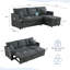 Canapé-lit modulaire convertible de 81 pi 5 po avec lit escamotable avec port USB et poches latérales-1280928965