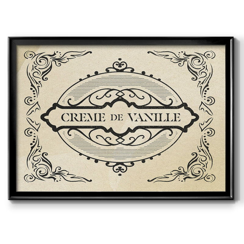 Antique French Label II, reproduction d'art sur toile, H 14 po x l 20 po, Noir