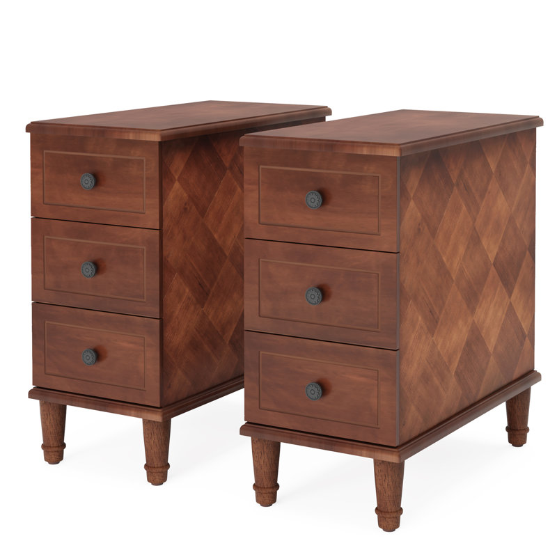 Solid Wood End Table, Set of 2