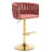20.5" W Adjustable Height Swivel Velvet Bar Stool with Metal Base (Set of 4)-2054833459
