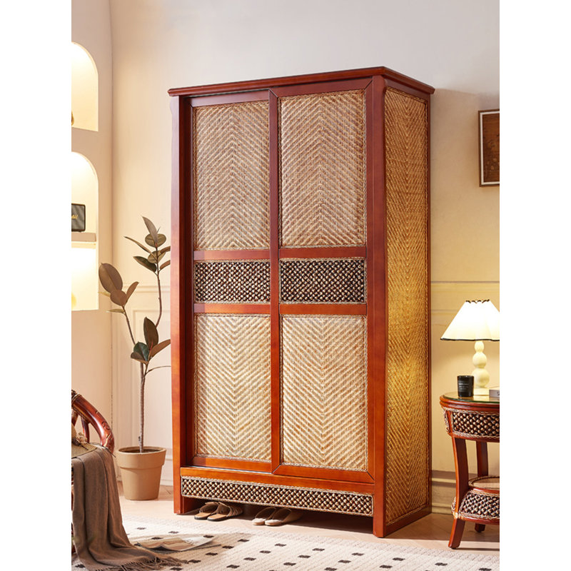 Nouvelle armoire de rangement coulissante en bois de hêtre à double porte de style chinois