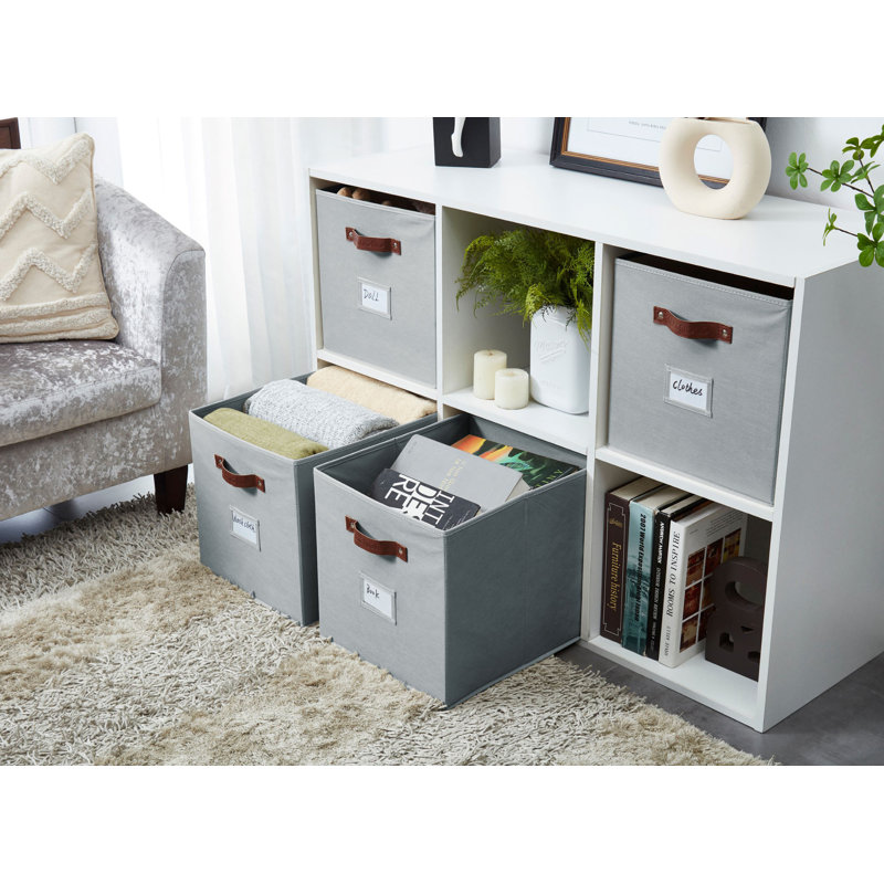 Ensemble de bacs de rangement en tissu, Gris