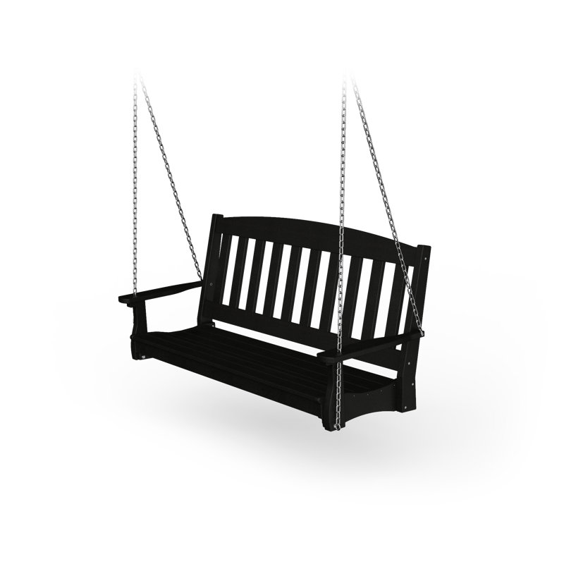 Balançoire porche de jardin poly, Noir