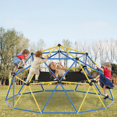 Climbing Dome,10FT Dome Climber with Hammock, Outdoor Play Equipment for 3 to 10 Children, Supports Jungle Gym up to 1,000 lbs, Rust Resistant, Easy to Assemble, Gift for Kids