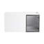 Meuble-lavabo mural 36 po, 2 portes à fermeture douce, meuble-lavabo blanc brillant et 1/2 porte en verre gris-1224990774