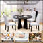Ensemble de table de salle à manger 5 pièces avec table moderne de 43 pouces et 4 chaises rembourrées pour une salle à manger confortable et élégante-1261674508-1261674507