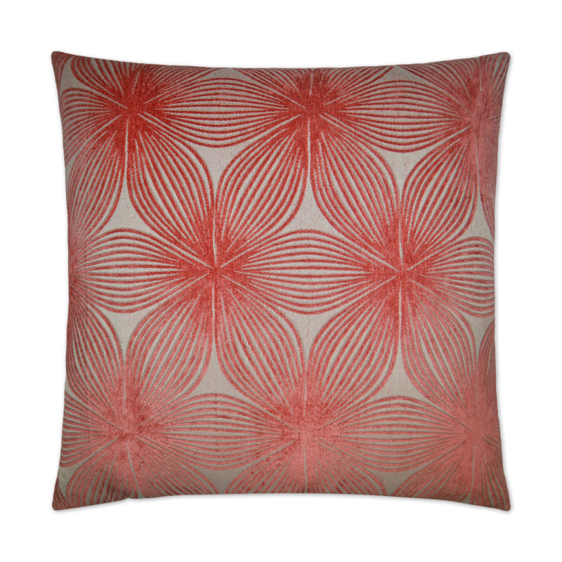 Ellery Square Pillow Cover & Insert, Coral, 22" H x 22" W