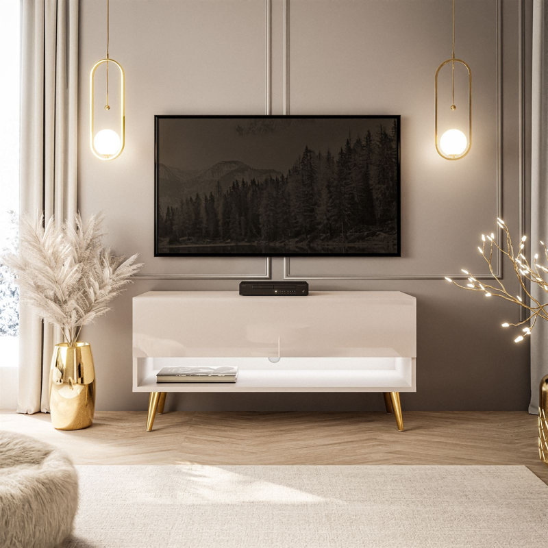Aaleia Calante RTV Cabinet, High-gloss cashmere