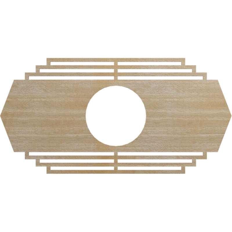 Médaillon de plafond en bois Chrysler, Bouleau, H 16 po x l 32 po x P 0,25 po