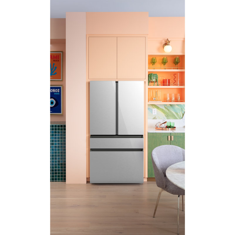 Café ENERGY STAR 23.2 Cu. Ft. Smart Counter-Depth 4-Door French-Door Refrigerator In Platinum Glass With Dual-Dispense Autofill Pitcher