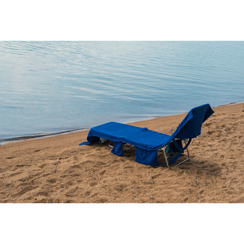 Serviette de plage 100% coton Diethelm, Bleu
