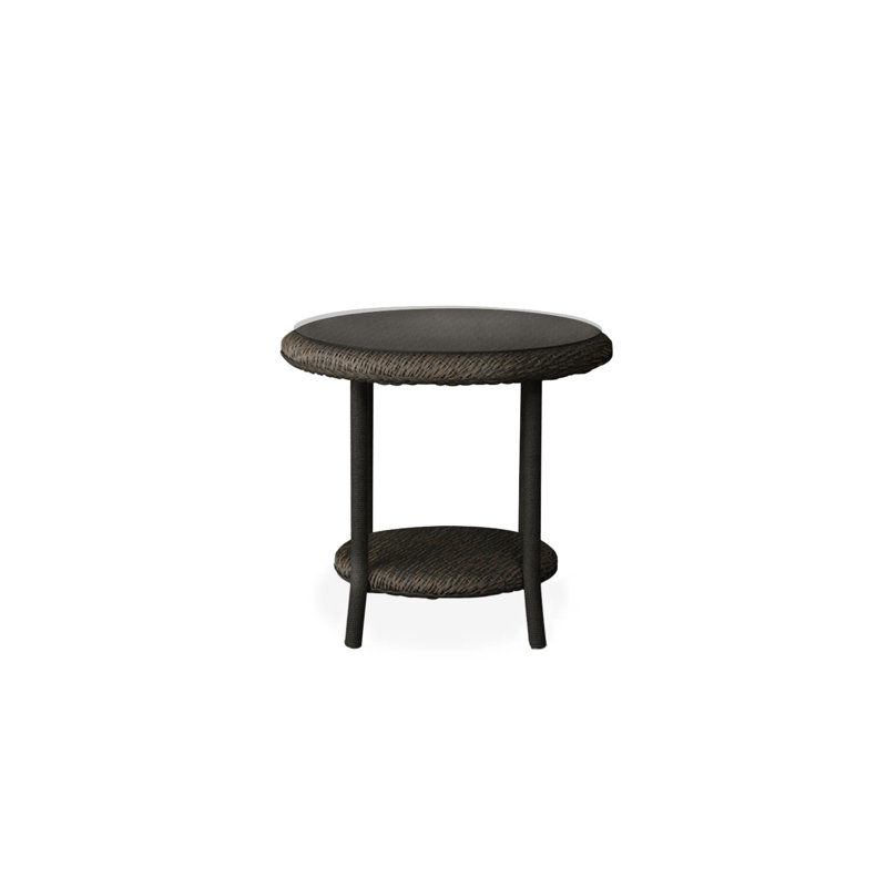 Universal Loom Accessories Outdoor Round Side Table, Mink