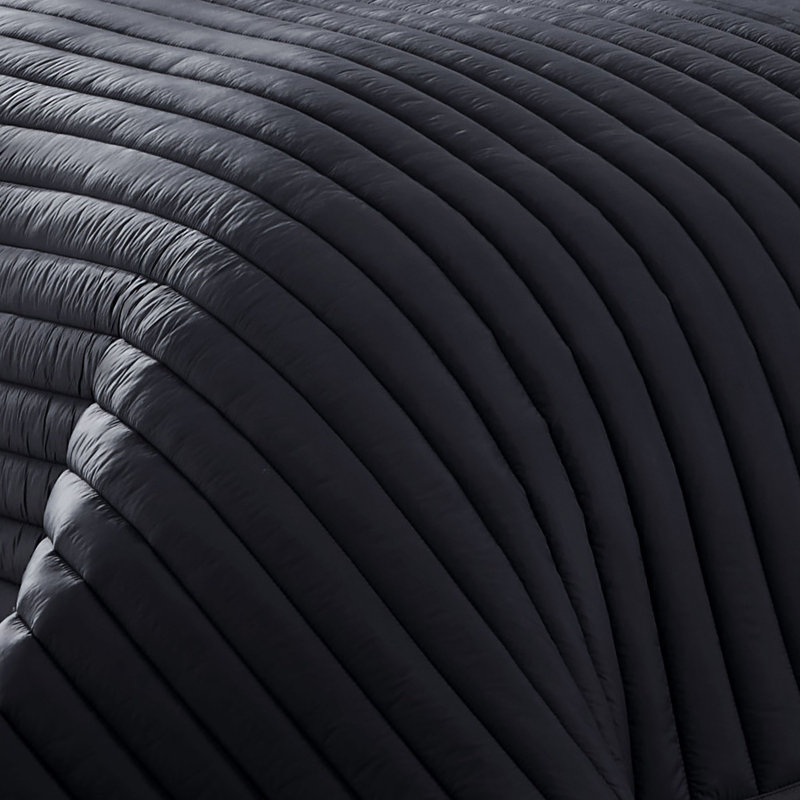Ensemble d'édredon en microfibre , Noir, Édredon pour grand lit + 2 taies décoratives