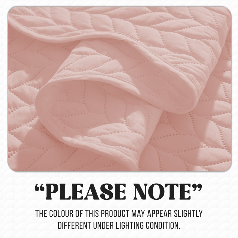 Embossed Quilted Bedspread Set – Soft Microfiber Coverlet With Pillow Shams, Hotel-Style Bedding For High Beds, Peach