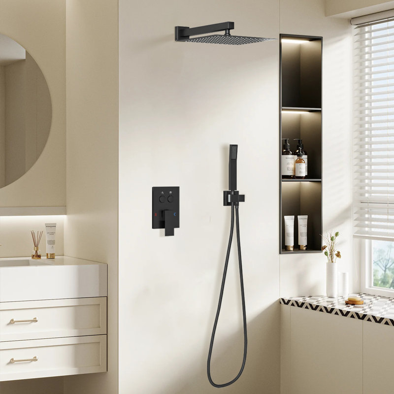 2-Function High-Pressure Rainfall Shower System, Tub Faucet Set