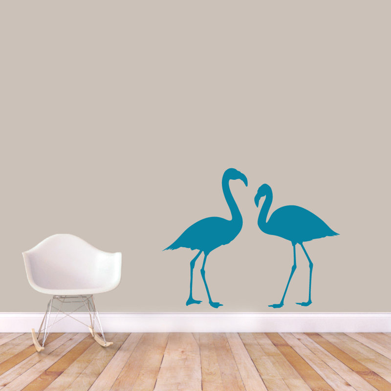 Adhésif décoratif flamants roses, Bleu sarcelle