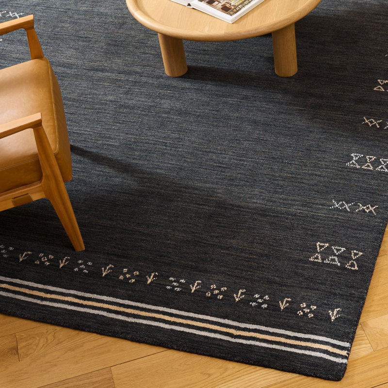 Himalaya Hand Loomed Wool Geometric Indoor Rug, 8'-0" x 10'-0" Rectangle