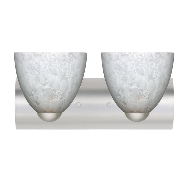 Éclairage pour meuble-lavabo 2 lumières Porth, Nickel satiné, Carrera, Incandescent