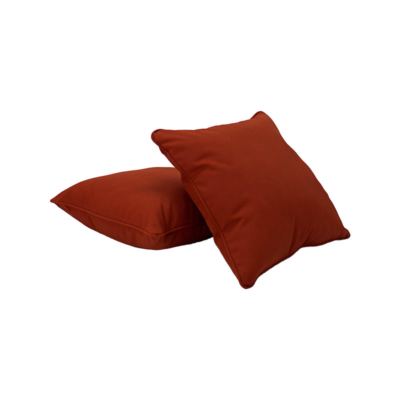 Housse et insert de coussin décoratif carré intérieur / extérieur Element, 15 po x 15 po, Rouille rouge