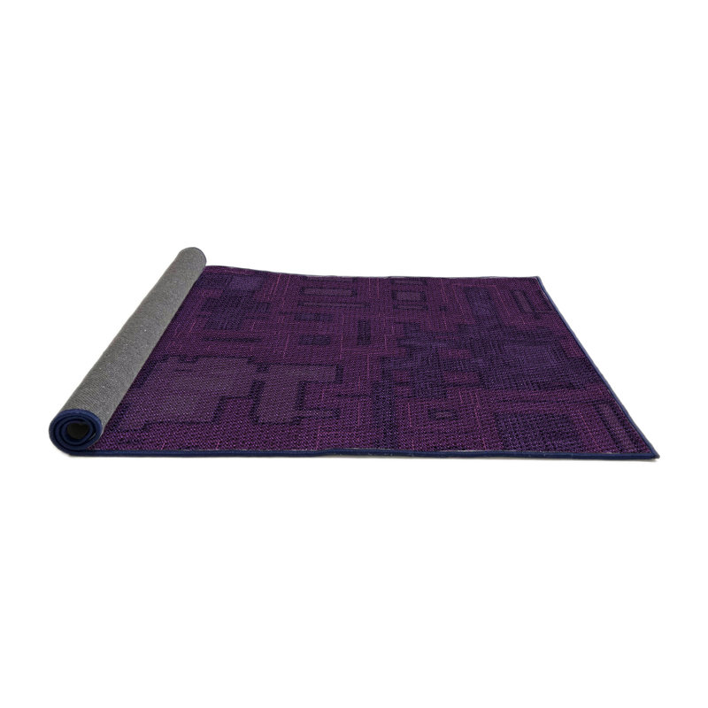 Tapis zone mauve en laine brysen, Rond 5 pi