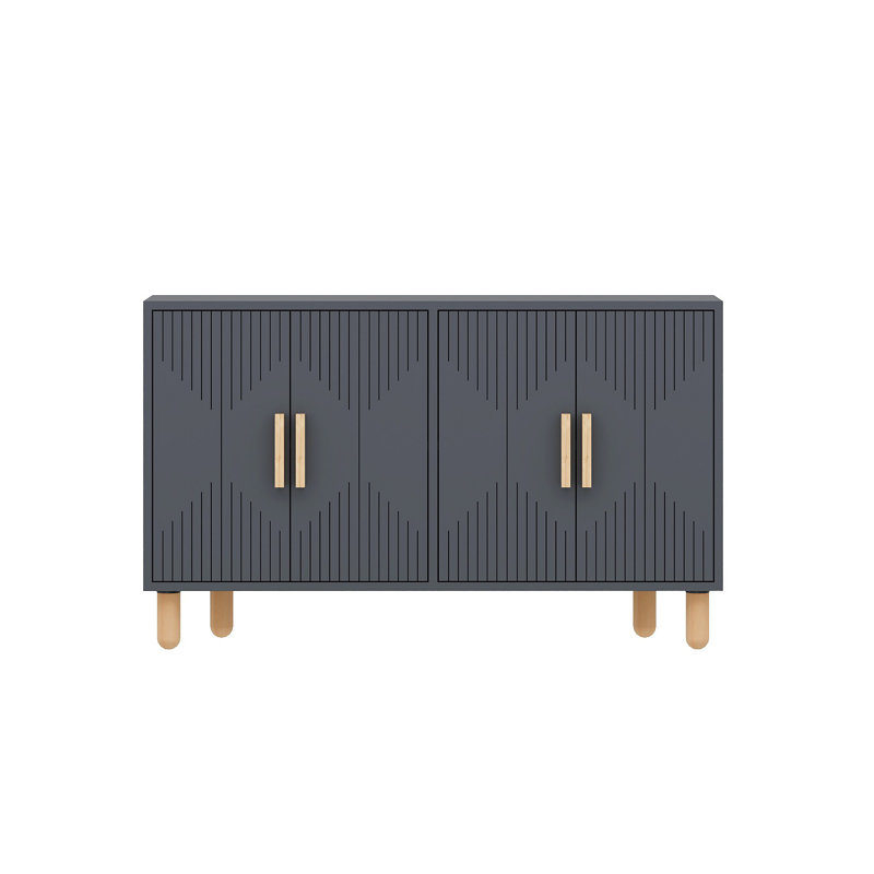 Console moderne anthracite de 47,2 po x 29,0 po x 11,6 po | 100% panneau de particules enduit de mélamine, épaisseur: 0,7 pouce | Conception géométrique élégante, parfaite pour le vestibule ou le salon, durable et élégante