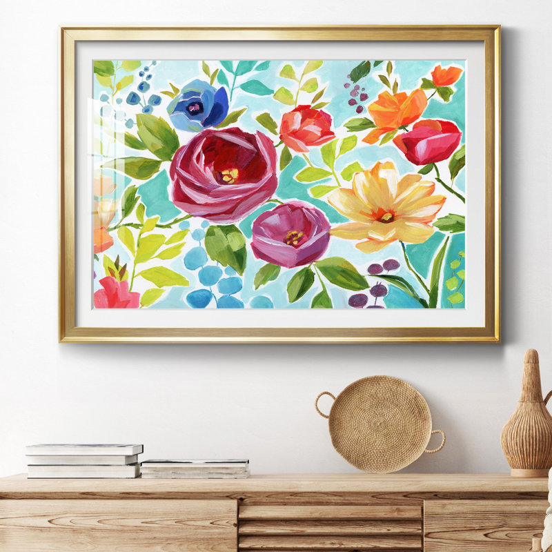 Modern Garden IV - peinture encadrée, Papier encadré doré, H 22,5 po x l 30,5 po x P 1,5 po, Blanc mat