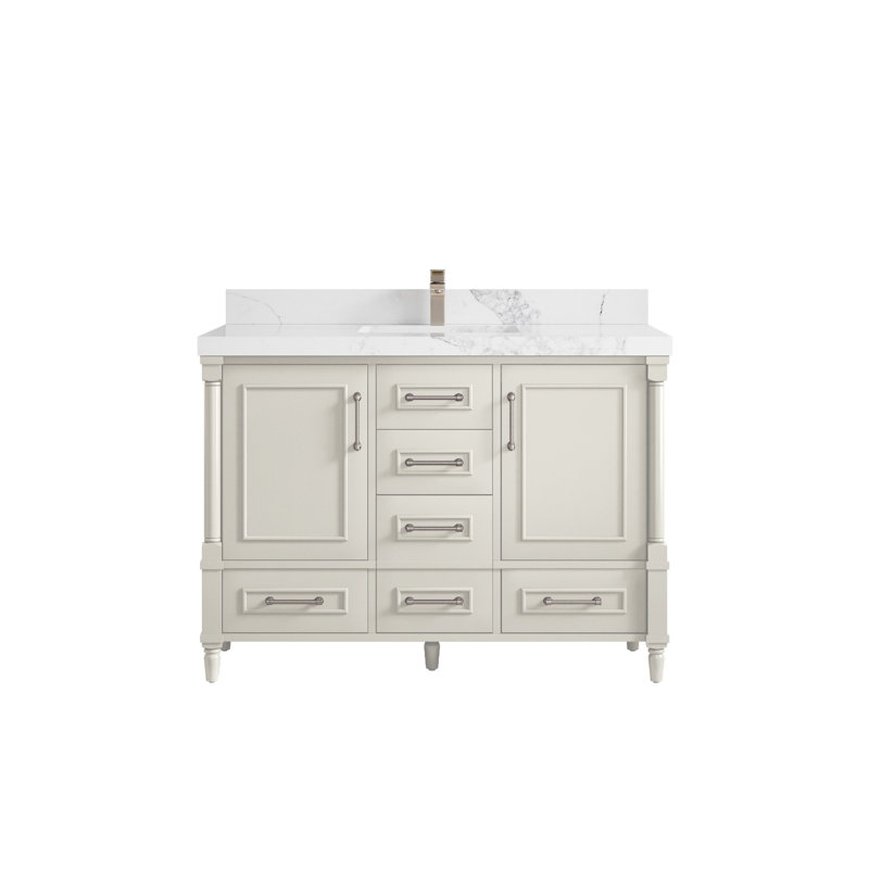 Meuble-lavabo simple avec comptoir 48 po Aberdeen, Calacatta Nuvo