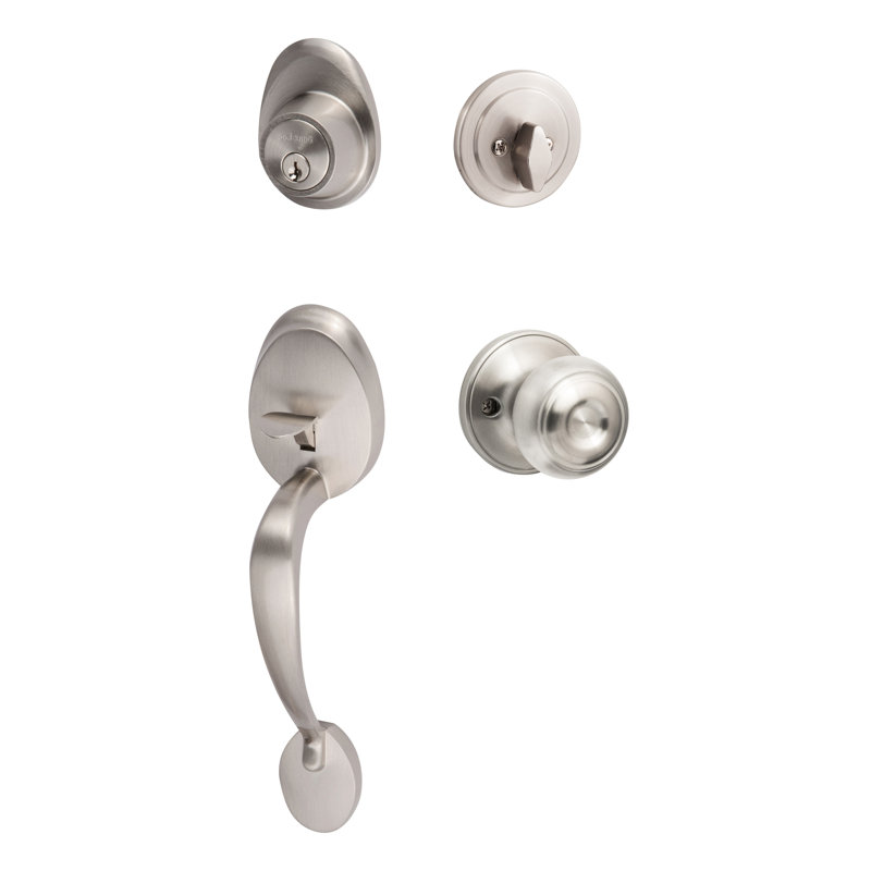 Ensemble de poignée Alta, Nickel satiné, Réversible, Bouton Juniper