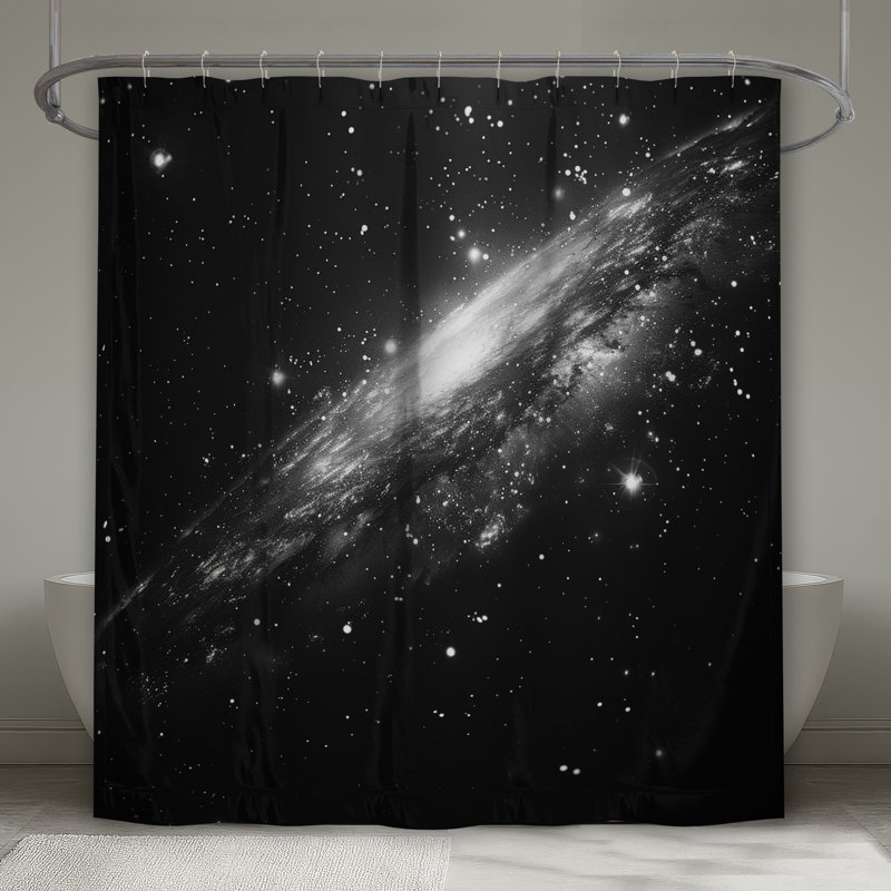 Galaxy Shower Curtain -  Space Bathroom Decor Modern, 70in W x 93in H