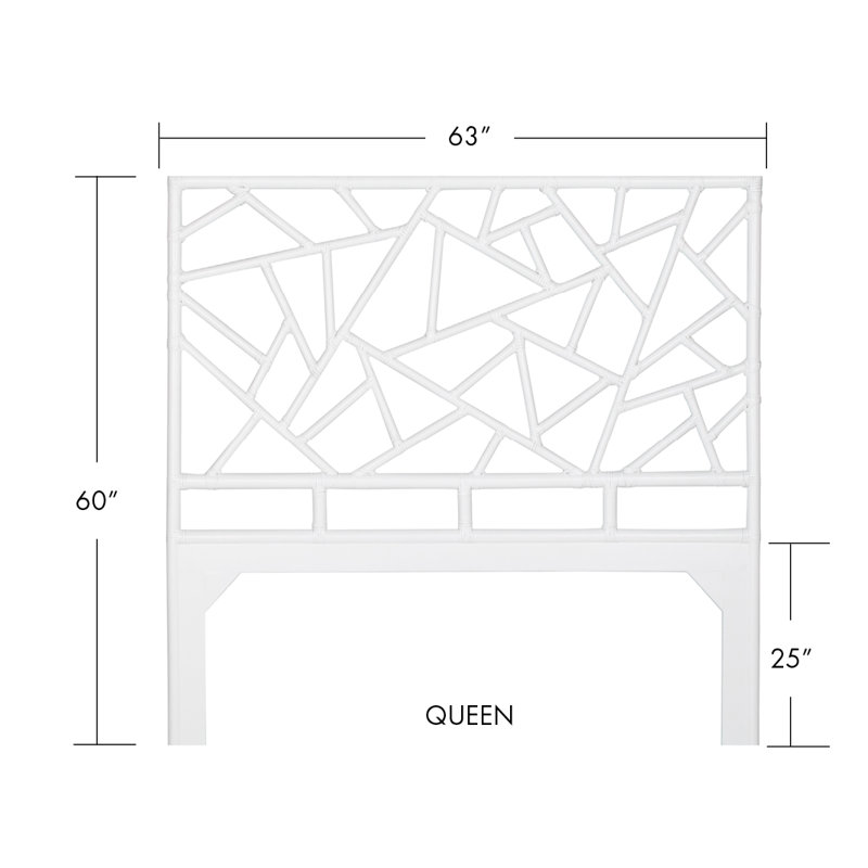 Tiffany Wicker/Rattan Open-Frame Headboard, Citrus Orange, King