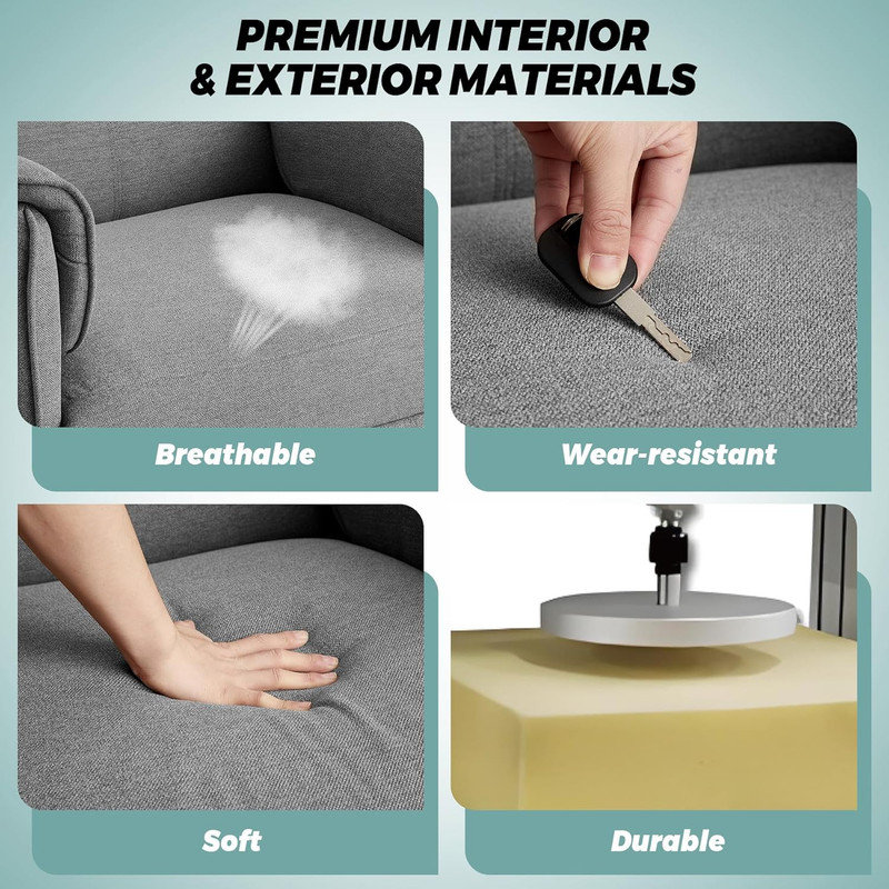 Fauteuil inclinable électrique avec massage et chaleur, canapé inclinable réglable avec télécommande pour salon / bureau, gris