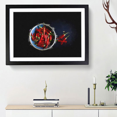 Red Chilli's in a Bowl in Abstract - Picture Frame Graphic Art Print