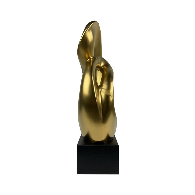Abstract Sculpture for Tabletop, Modern Figurines Accents Living Room Home Decor, Gold