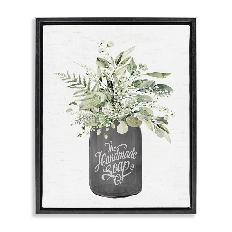 Cadre flottant fait à la main Savon Botanicals, design par lettré et doublé, Cadre flottant noir de jais, H 21 po x l 17 po