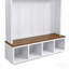 Arbre d'entrée 59 po avec banc et rangement, arbre d'entrée 4 en 1 grain de bois avec armoires, portemanteaux et crochets pour le couloir, l'entrée, le salon et le vestibule