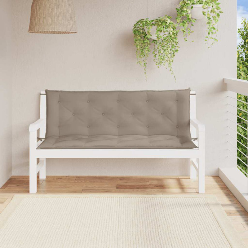 Ensemble de 2 coussins d'extérieur en tissu de jardin 100% polyester taupe Oxford, H 19,7 po x l 59,1 po x P 1,1 po