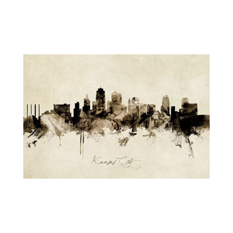 Kansas City Missouri Skyline by Michael Tompsett - Wrapped Canvas Painting, 66.04 cm H x 45.72 cm W x 3.175 cm D