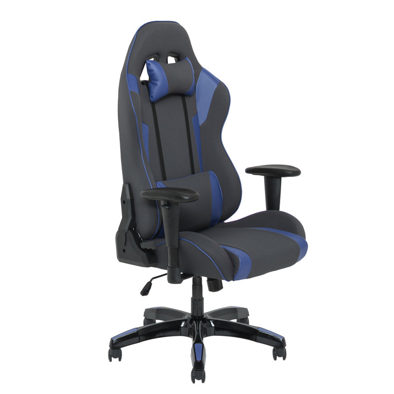 Fauteuil de jeu ergonomique à dossier haut, Gris / bleu
